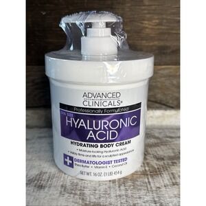 Advanced Clinicals Hyaluronic Acid Body Cream 16oz Sealed | MSRP =‎ $22